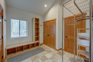 a bathroom with a shower and a walk in closet at Beaver Pond Northstar Luxury Chalet with Hot Tub in Truckee +25 photos