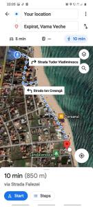 a screenshot of a google maps page of a beach at SupVamaVeche in Vama Veche