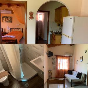 斯達林的住宿－Palma Sidari Corfu，厨房和房间照片的拼合