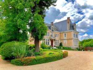 une grande maison avec un arbre en face dans l'établissement Château de Villars, à Villars