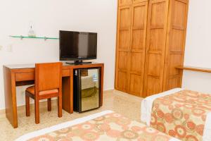 TV a/nebo společenská místnost v ubytování HOTEL OSCAR Tradición