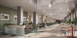 Reštaurácia alebo iné gastronomické zariadenie v ubytovaní Bel Mare Apartament E338 FREE PARKING