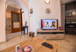 TV a/nebo společenská místnost v ubytování Apartman Luka