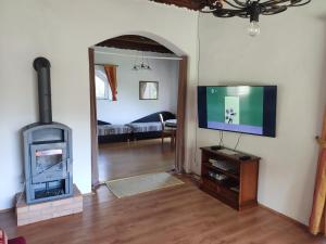 A television and/or entertainment centre at Villa Panorama Artist