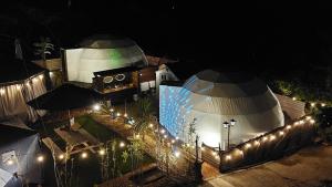 an overhead view of a building at night with lights at Kakurega Shikinotsuki - Vacation STAY 13063v in Hokota