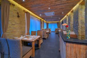 A seating area at Sarangkot Mountain Lodge
