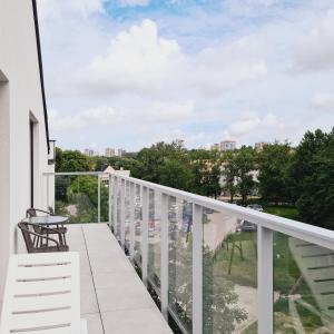 Balkon atau teras di Apartament Centrum