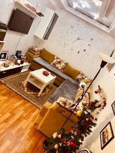 索維拉的住宿－dar leena，带沙发和圣诞树的客厅
