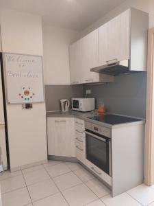 A kitchen or kitchenette at Apartman Michaela