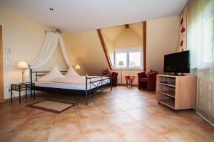 מיטה או מיטות בחדר ב-Villa Toskana