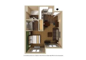 un dibujo de un plano del suelo de una casa en Extended Stay America Suites - Austin - Downtown - Town Lake en Austin