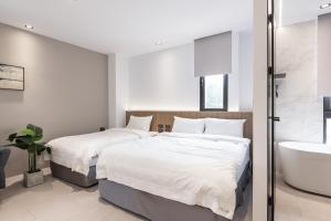Postel nebo postele na pokoji v ubytování House Apartment