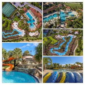 un collage de photos d'un parc aquatique dans l'établissement Perfect Disney Relaxation, à Davenport