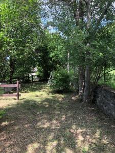 un parc avec un banc et un arbre dans l'établissement Casa vacanze pila, à Charvensod