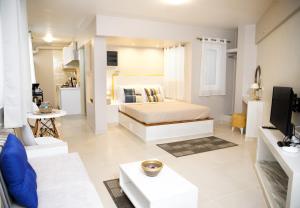 TV a/nebo společenská místnost v ubytování Praxitelis Luxury Apartments