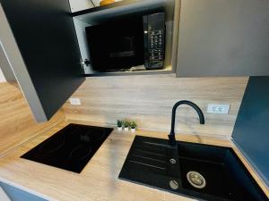 Kuchyň nebo kuchyňský kout v ubytování Anapartments2