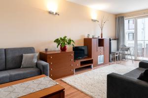 TV a/nebo společenská místnost v ubytování Apartament Słoneczny Wylotowa
