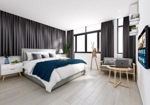 Postel nebo postele na pokoji v ubytování Xiamen 12 Seaside Hotel