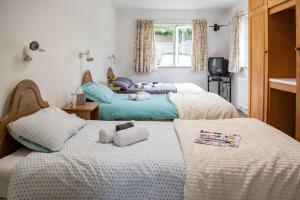 a bedroom with two beds and a television at Gleann Na Smol in Howth