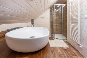 A bathroom at Drevenica Irenka