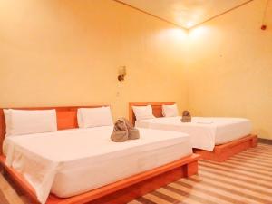 two beds in a room with at Tangkoko Ranger Homestay in Bitung