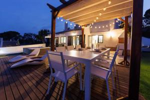A patio or other outdoor area at La Villa de los Mares