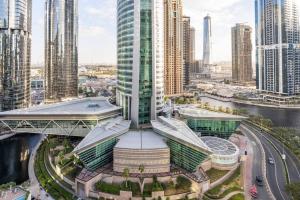 Nespecifikovaný výhled na destinaci Dubaj nebo výhled na město při pohledu z apartmánu