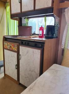 Nhà bếp/bếp nhỏ tại Koppány Pines Rewild Escapes - Vintage Caravan