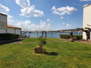 a small tree sitting on top of a grass field at 46 Île Paradise Vue Port in Cap d'Agde