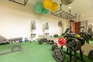 Fitness centrum a/nebo fitness zařízení v ubytování Pousada das Hortênsias