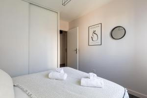Posteľ alebo postele v izbe v ubytovaní DIFY Elegant - Quartier Part Dieu