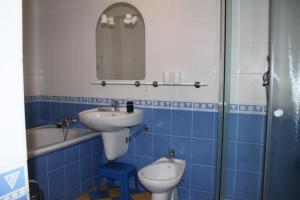 Koupelna v ubytování Apartmány Vydrýsek