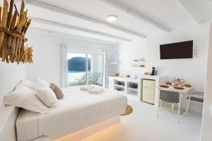 TV a/nebo společenská místnost v ubytování Thalasidi Luxury Suites