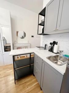 Kuchyň nebo kuchyňský kout v ubytování Tyrsova design apartments