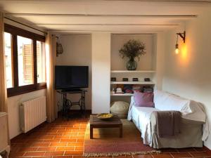 A television and/or entertainment centre at Cal Tató Apartament