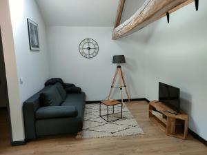 Televízia a/alebo spoločenská miestnosť v ubytovaní Gîte des Gâtines 3 étoiles
