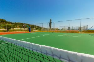 a tennis court with a net on top of it at Ammoa Luxury Hotel & Spa Resort in Nikiti