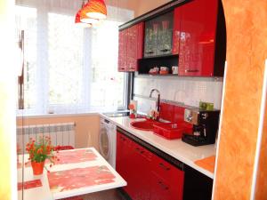 Virtuvė arba virtuvėlė apgyvendinimo įstaigoje Orange Flower Apartments 1