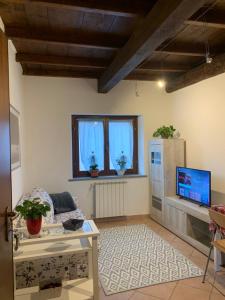 Televízia a/alebo spoločenská miestnosť v ubytovaní Colline Di Barengo Apartment