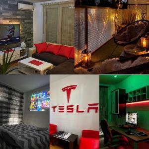 Posezení v ubytování Tesla Smart apartment