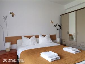 Ένα ή περισσότερα κρεβάτια σε δωμάτιο στο Antonia, Apartament Predeal