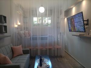 TV a/nebo společenská místnost v ubytování Kallimarmaro Refuge