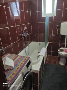 een badkamer met een bad en een toilet bij Apartmani Lana in Šibenik