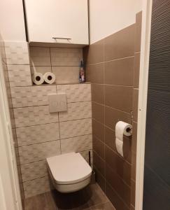 Koupelna v ubytování Lezser apartman