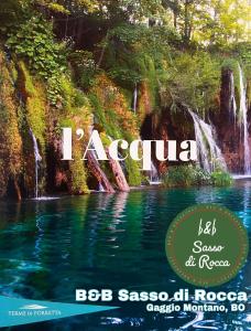 um cartaz de uma cascata num rio em B&B SASSO DI ROCCA em Gaggio Montano