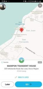 un mapa de la casa de transmisión de manion en Manipon Transient House R6, en San Juan