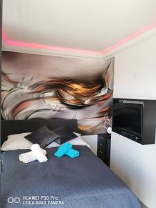 Кровать или кровати в номере Apartament Mikulove