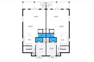 einem Grundriss eines Gebäudes in der Unterkunft Beach Estate East in Fort Morgan