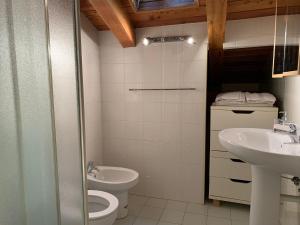 アオスタにあるCasa di Marziのバスルーム(トイレ、洗面台付)