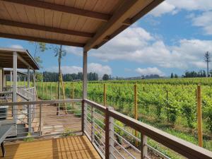 A balcony or terrace at Garda Di Vino Agricamping & Wine Shop Lazise